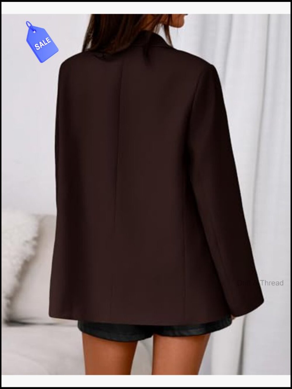 Oversized Blazer Notch Lapel Long Sleeve Business Casual Work Office Jacket - Picture 3 of 7